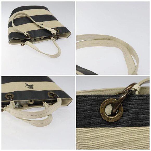 BURBERRY Blue Label Shoulder Bag Canvas Black White Auth ti3081 - Picture 16 of 16